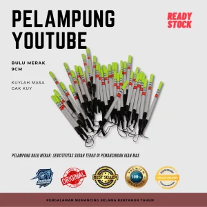 Pelampung Bulu Merak Benang 9cm