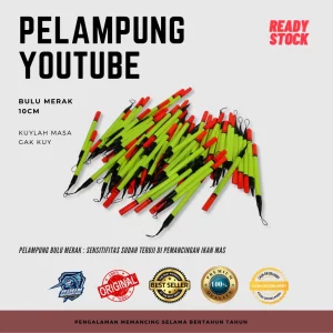 Pelampung Bulu Merak Benang 10cm